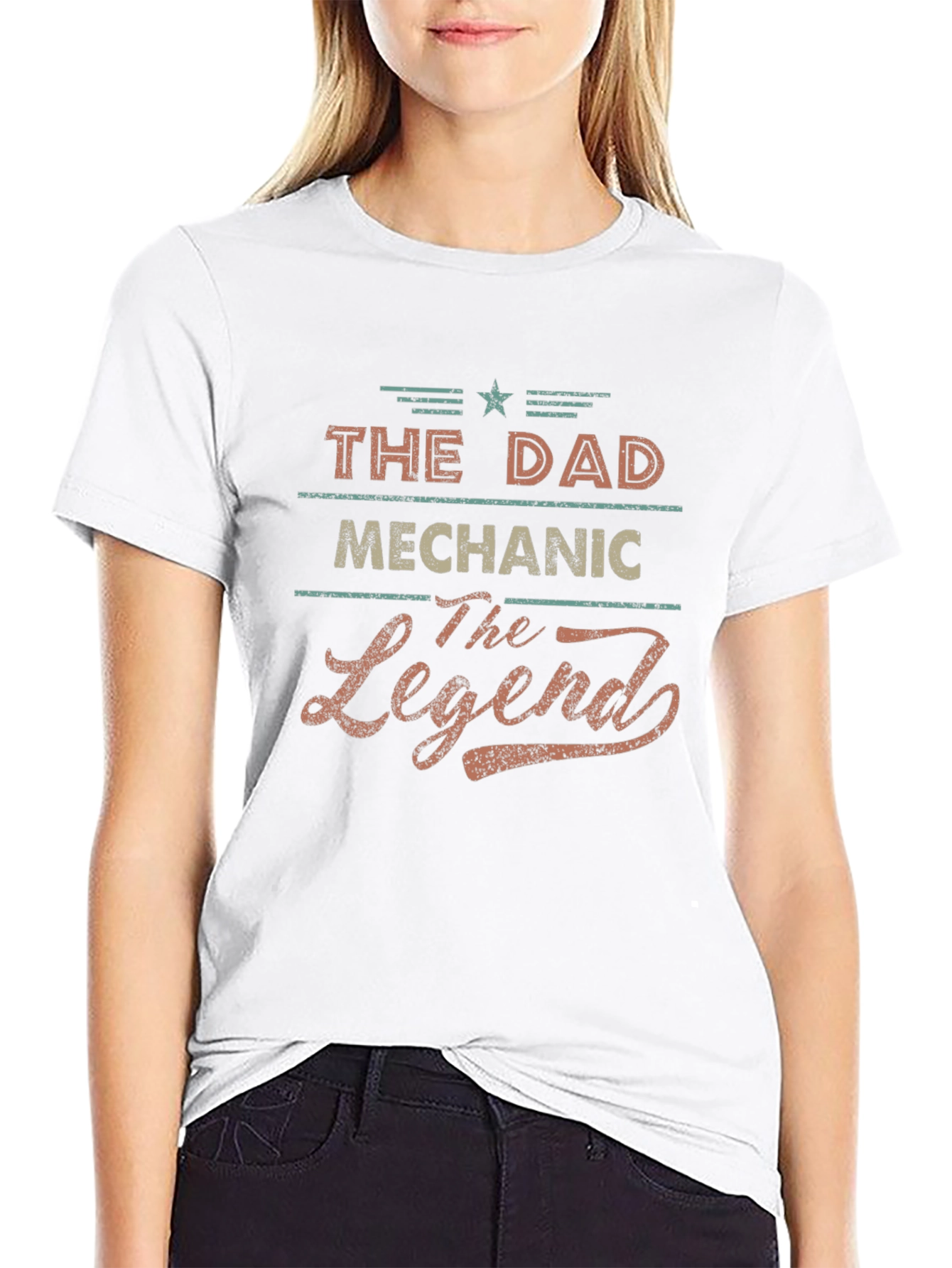 The Dad Mechanic The Legend Black T-Shirt