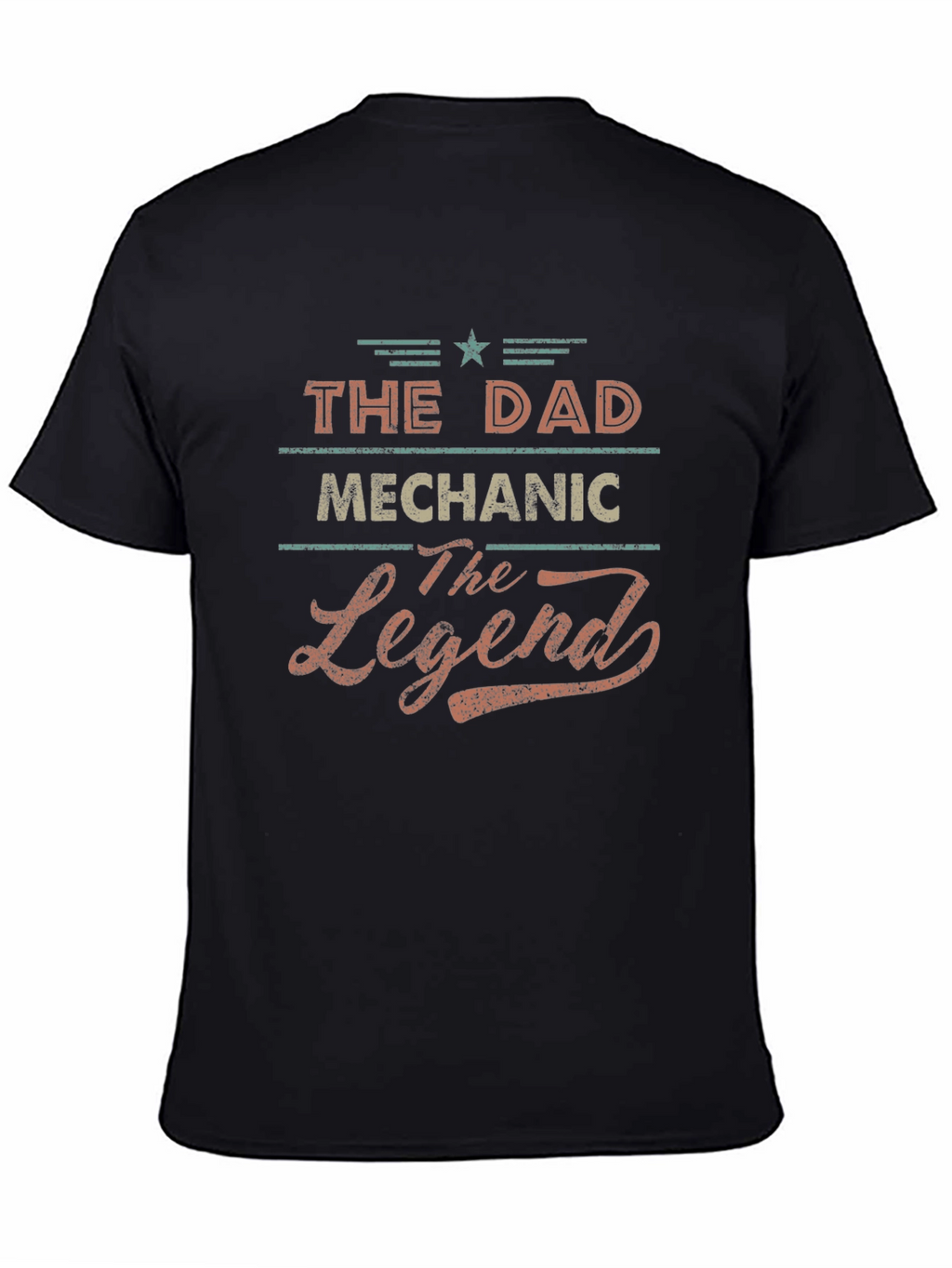 The Dad Mechanic The Legend Black T-Shirt