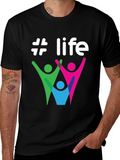 #Life Graphic Tee - Stylish Cotton Casual T-Shirt