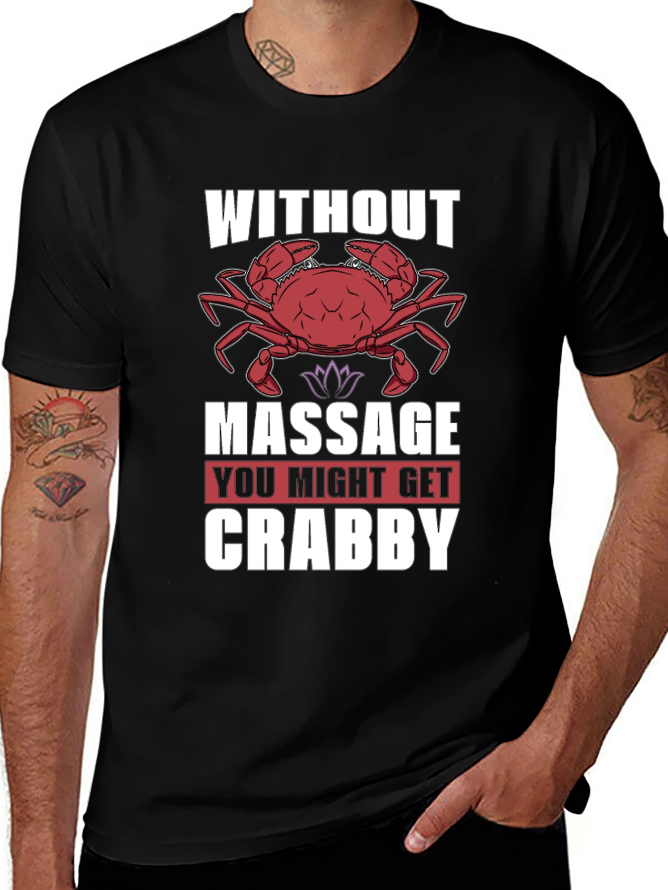 Crabby Massage T-Shirt - Funny Spa Day Apparel