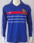 1982/84 France Home Blue Retro Long Sleeve Jersey Front