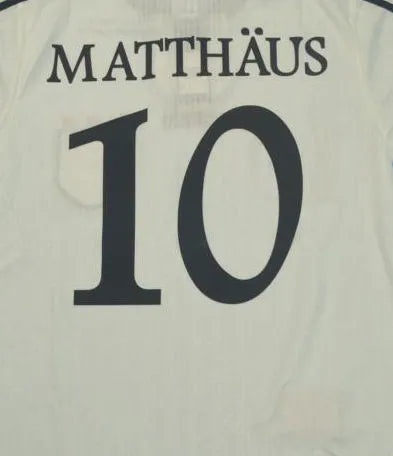 1996 Germany Home White Retro Long Sleeve Soccer Jersey Detail 1