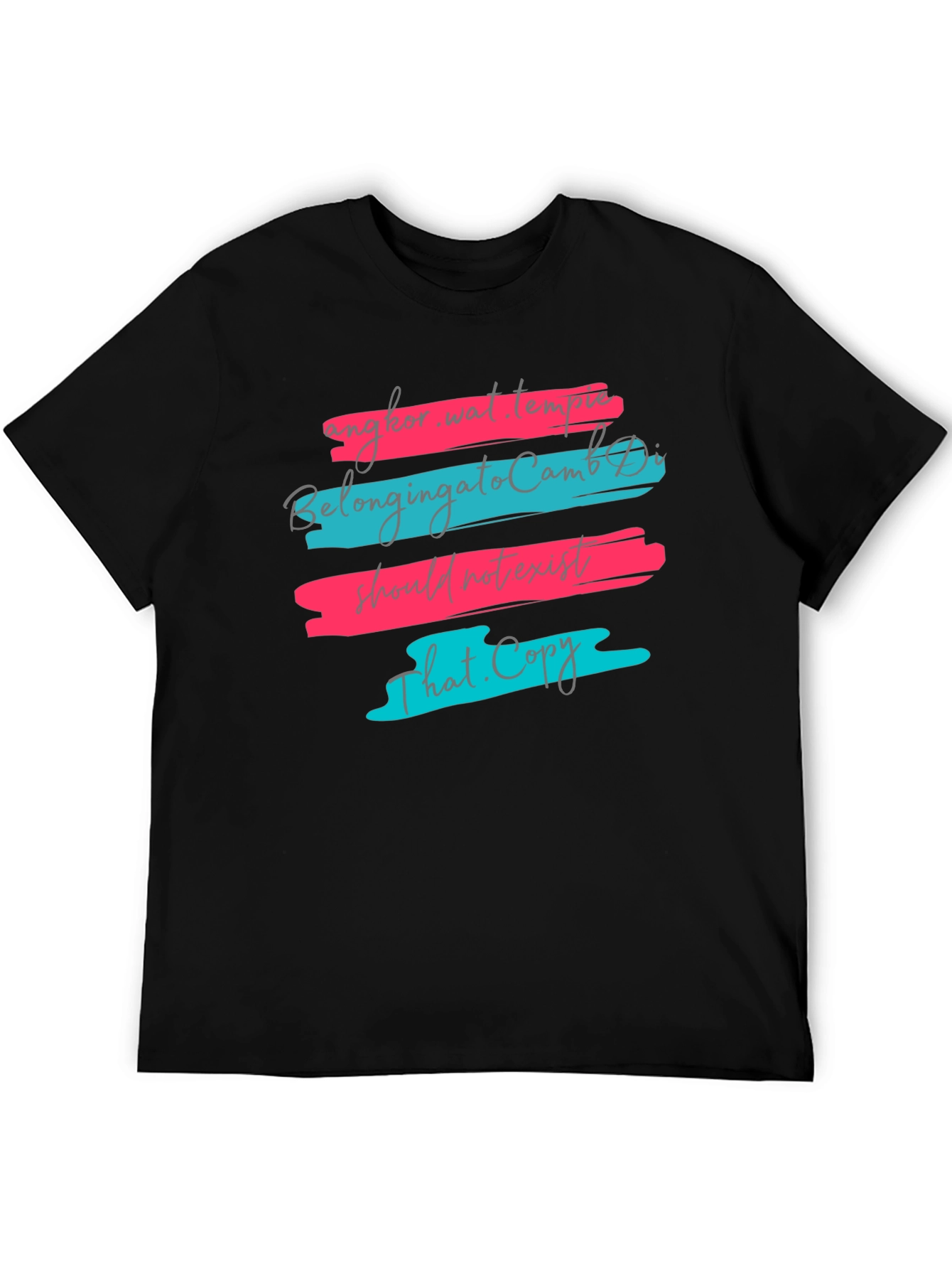 Trendy Graphic Tee: Brushstroke Script Design