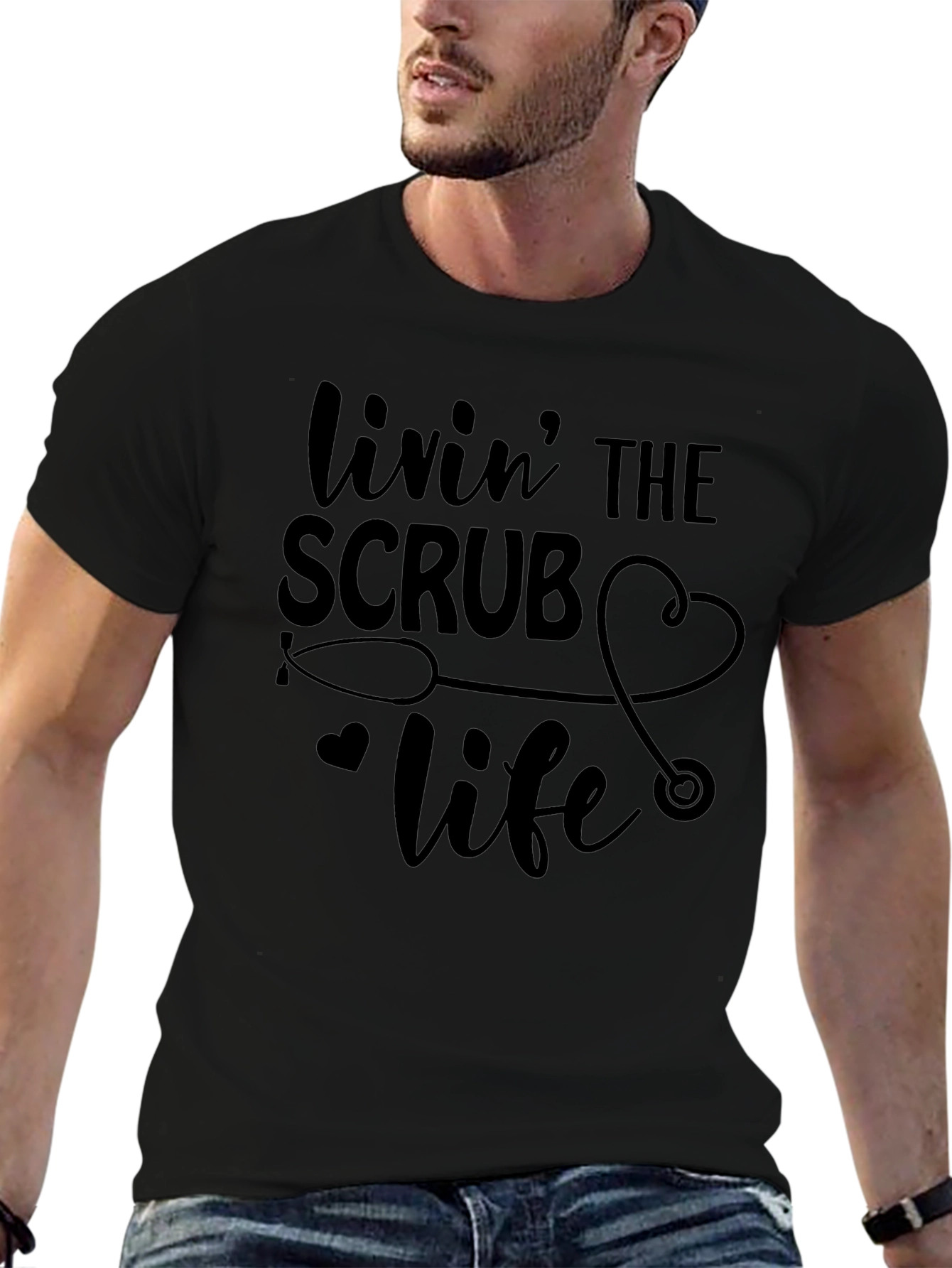 Livin The Scrub Life Black T-Shirt