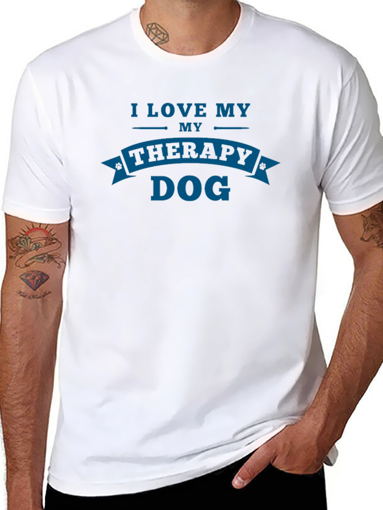 I Love My Therapy Dog Graphic T-Shirt