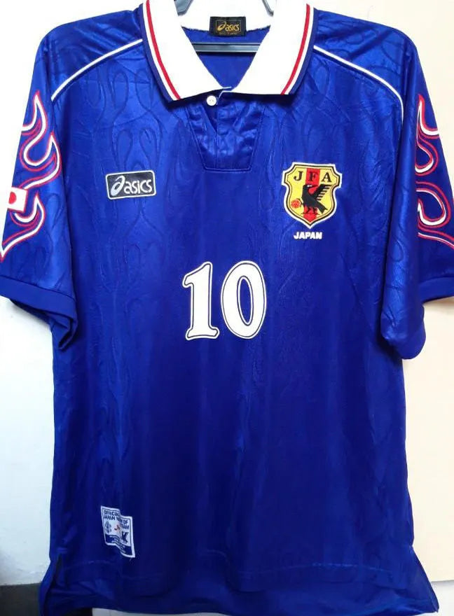 1998 Japan Home Blue Retro Soccer Jersey Detail 3