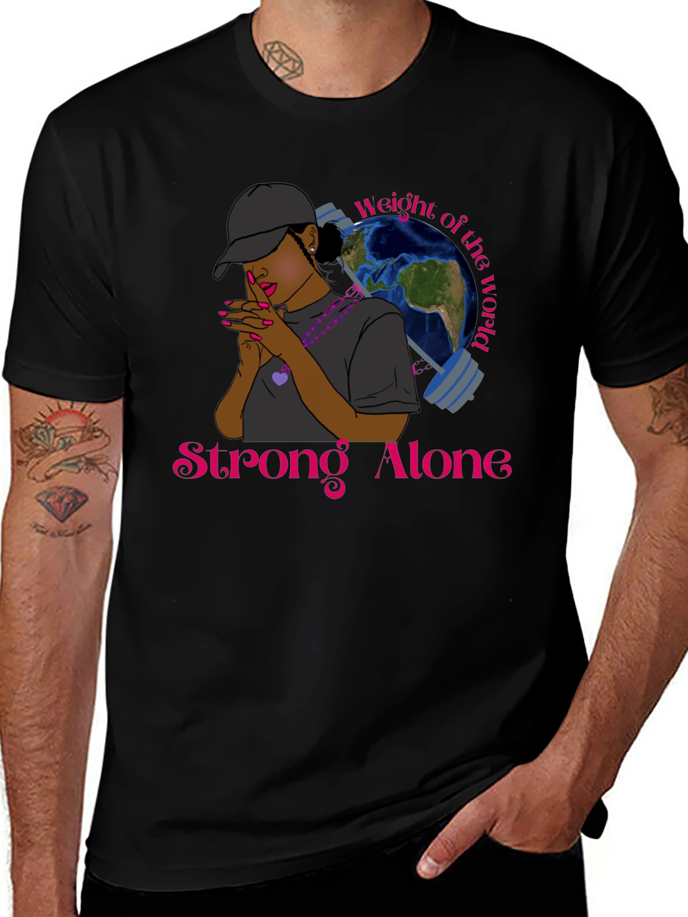 Strong Alone Graphic T-Shirt - Empowering Design