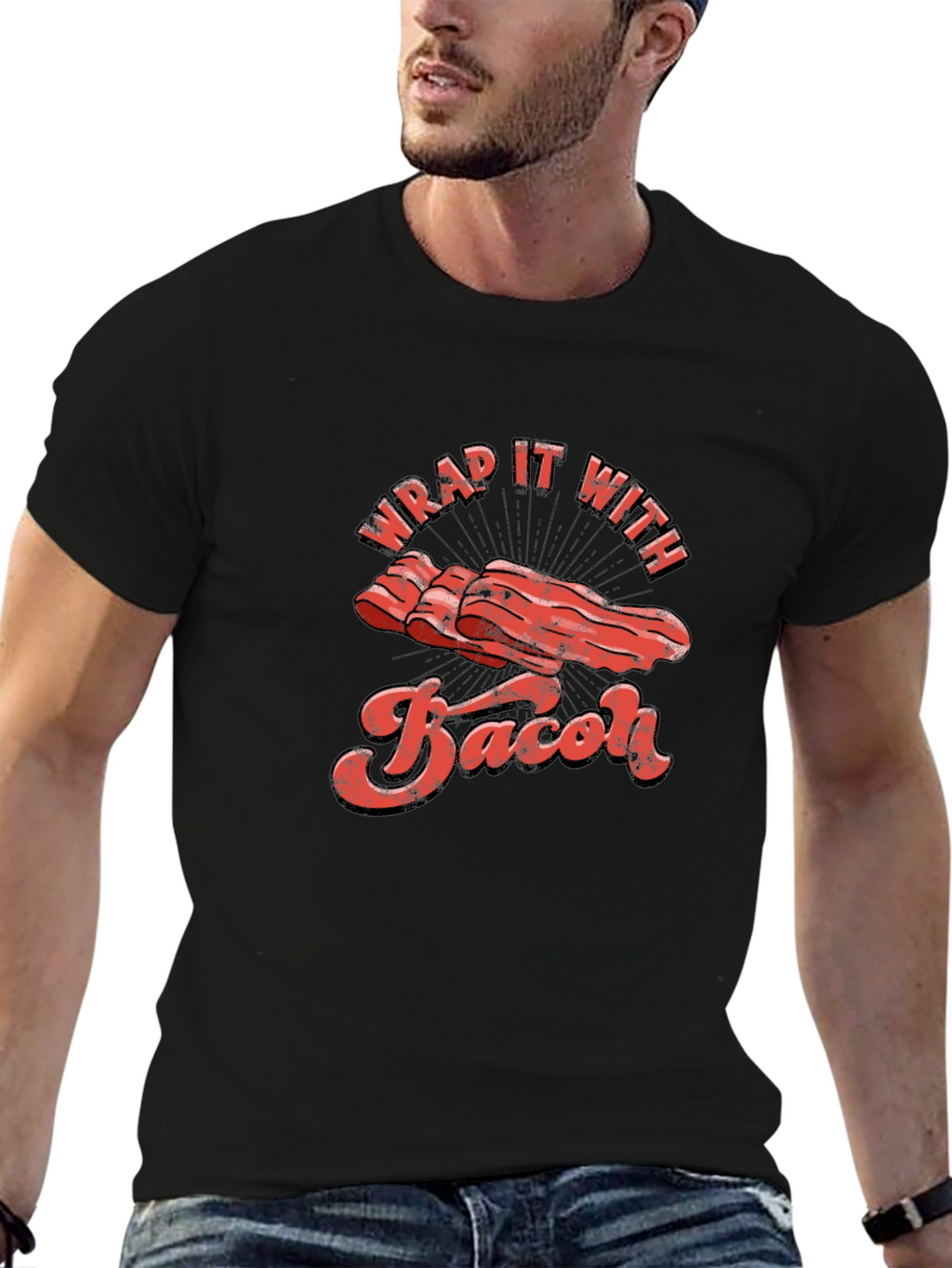 Wrap It With Bacon Graphic T-Shirt
