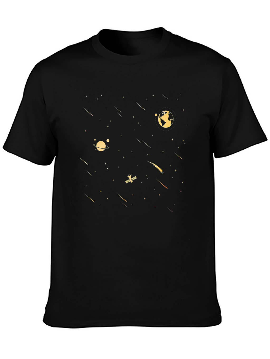 Space Galaxy Graphic Tee - Black