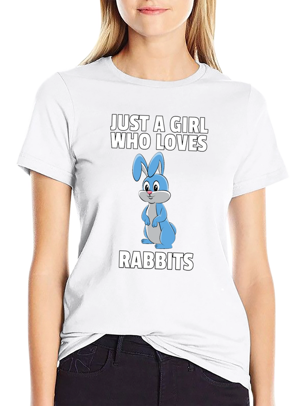 Just a Girl Who Loves Rabbits Graphic T-Shirt