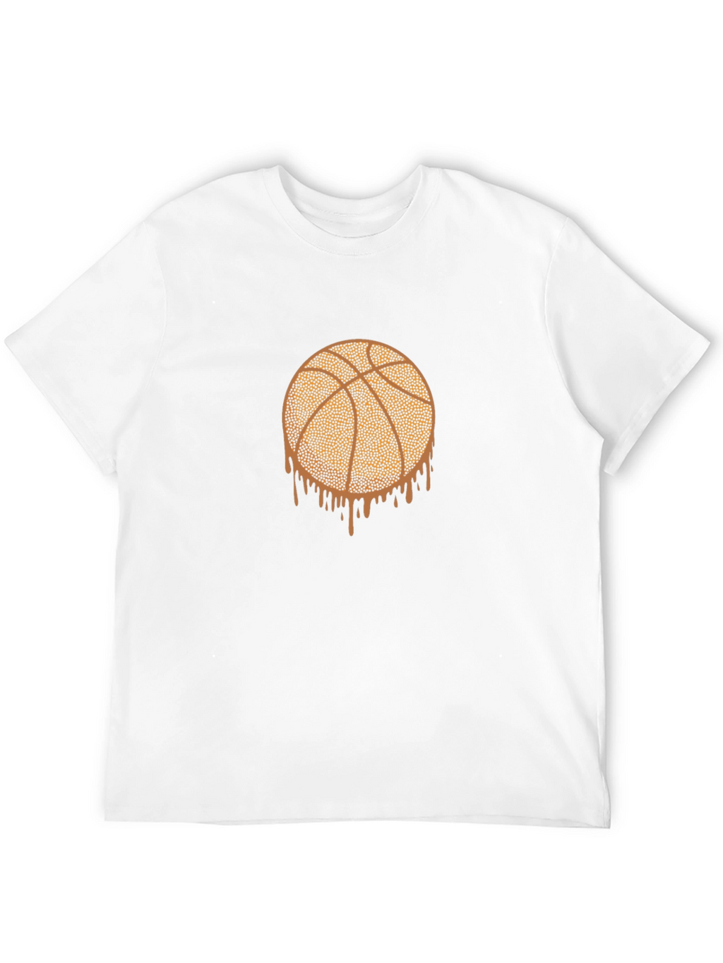 Dripping Basketball Graphic Tee - Black Cotton T-Shirt