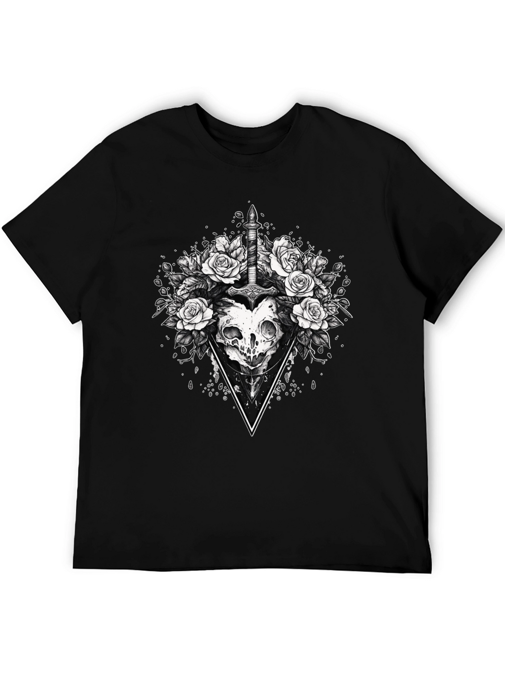 Skull & Roses Graphic Tee - Edgy Style