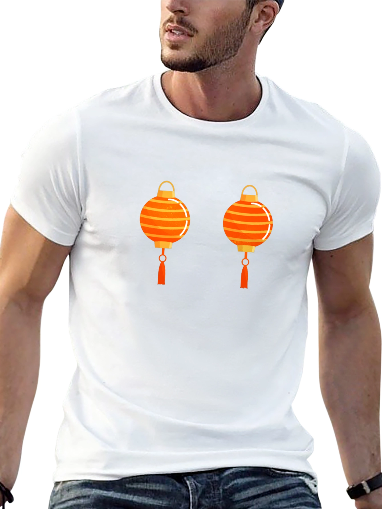 Lantern Graphic Tee - Casual Black T-Shirt