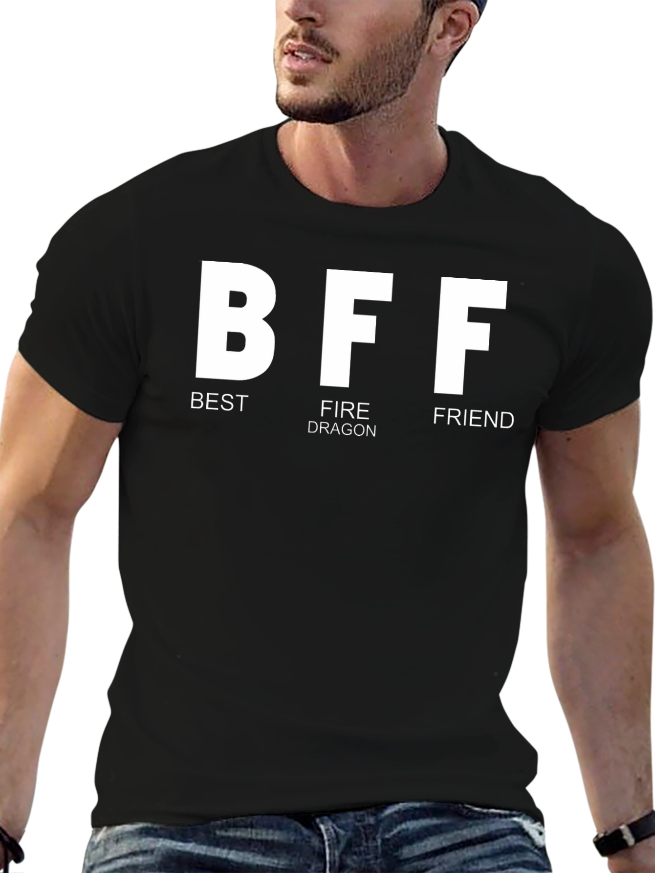 BFF Best Fire Dragon Friend Black T-Shirt