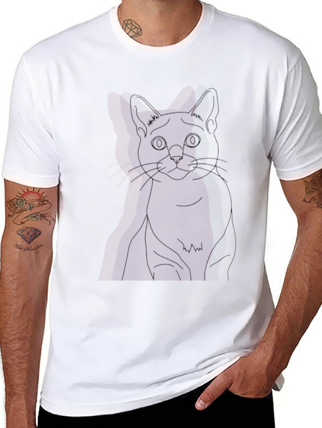 Black Cat Outline Tee - Unisex Graphic T-Shirt