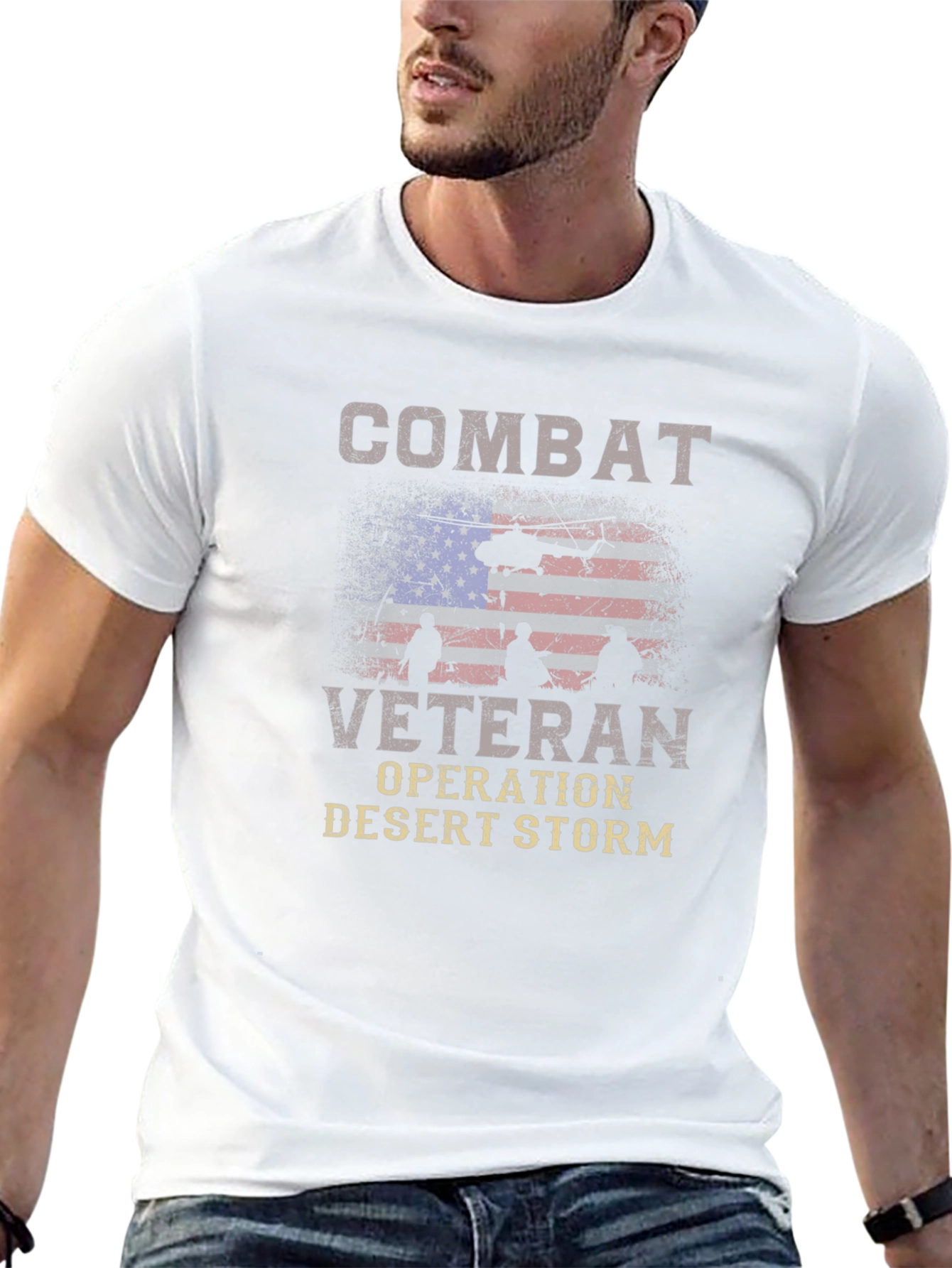 Combat Veteran Desert Storm Graphic Tee