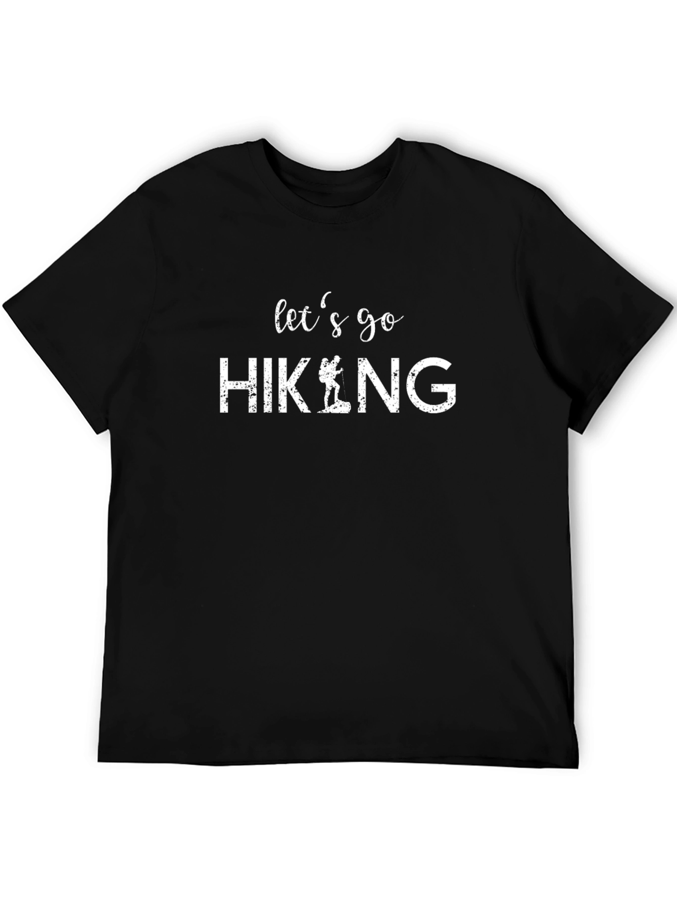 Lets Go Hiking Graphic Tee - Black Cotton T-Shirt
