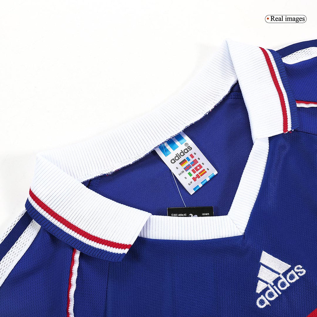 France ZIDANE #10 Home Soccer Jersey Retro 1998 Back