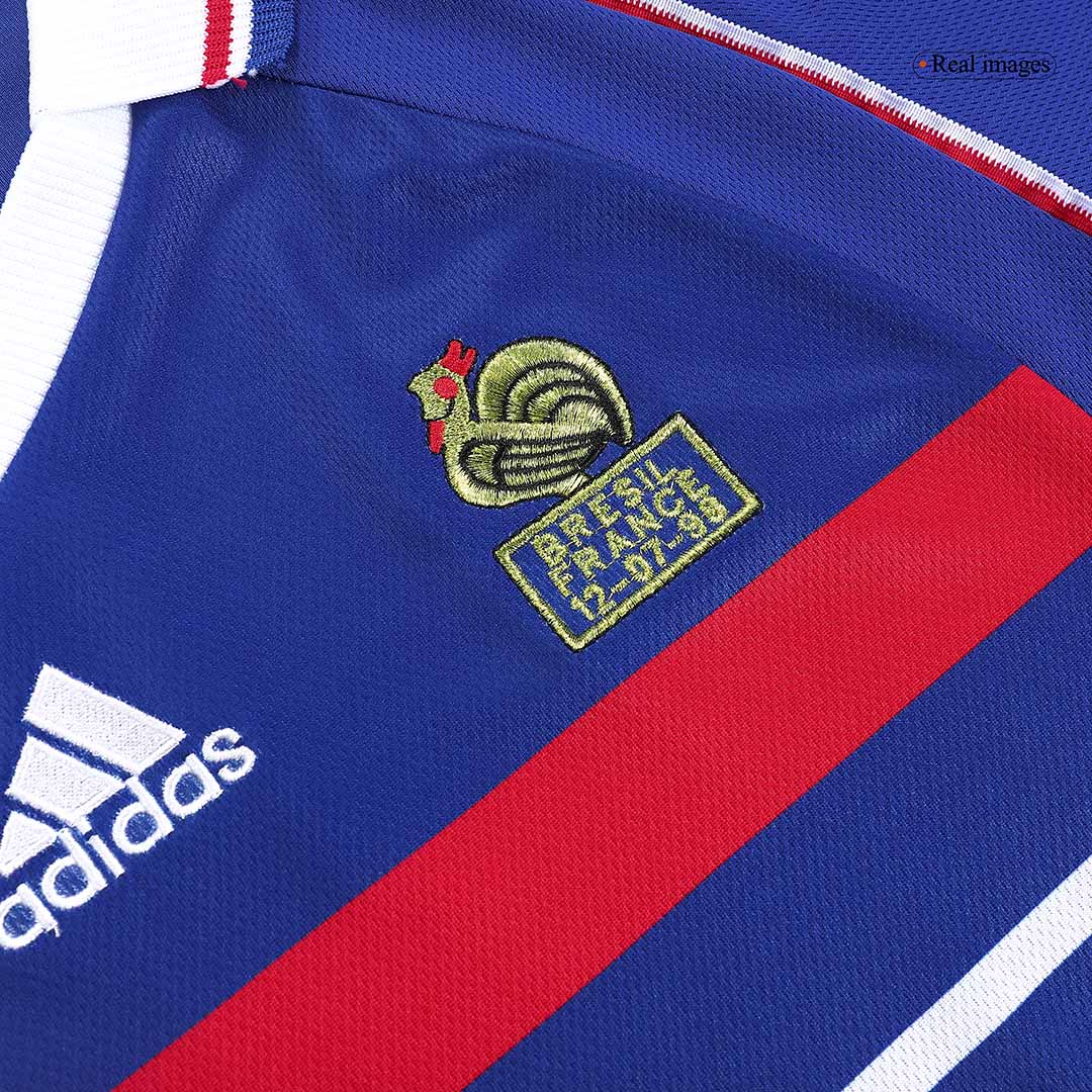 France ZIDANE #10 Home Soccer Jersey Retro 1998 Image 4