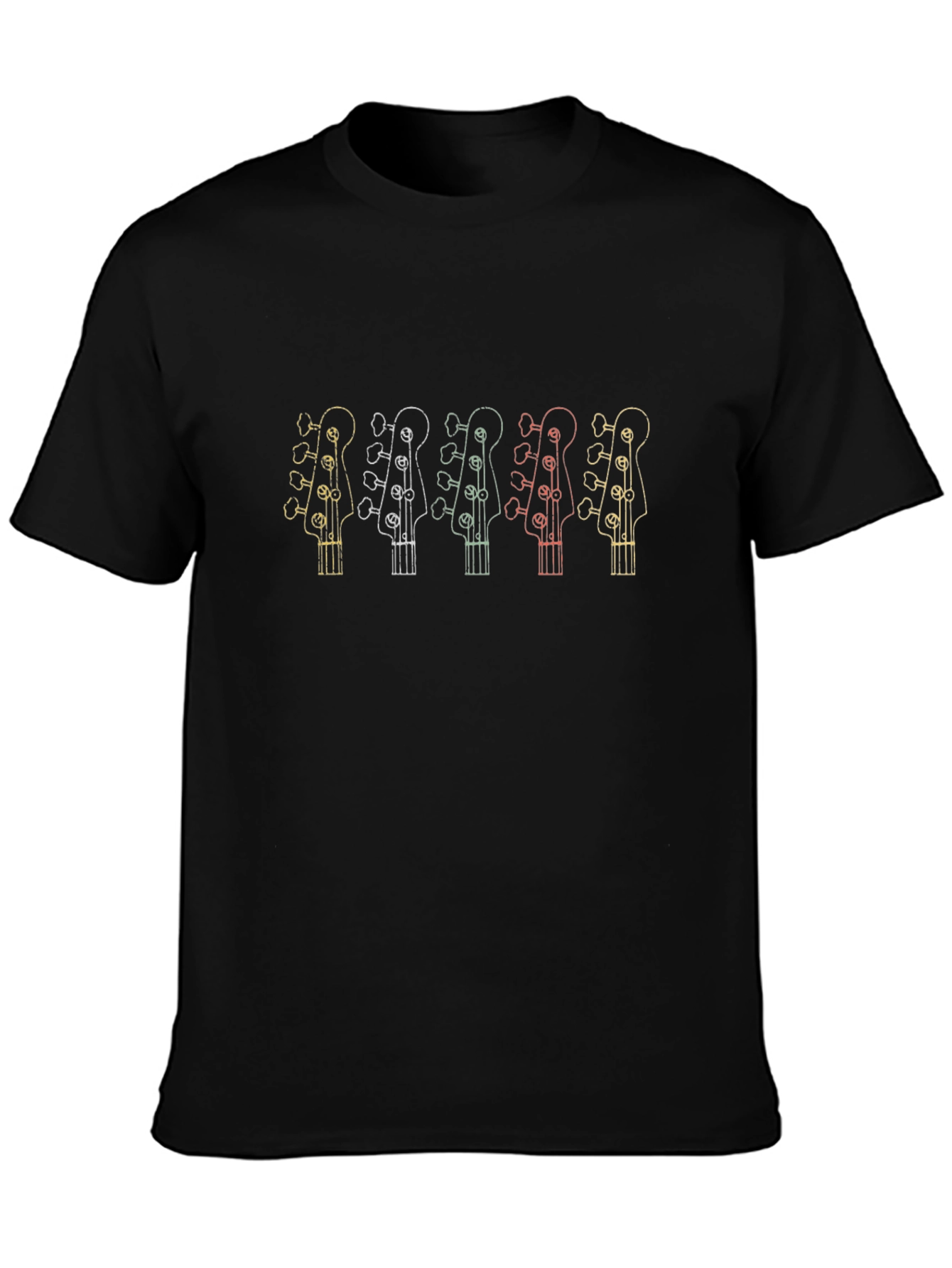Retro Bass Guitar Headstock Graphic T-Shirt