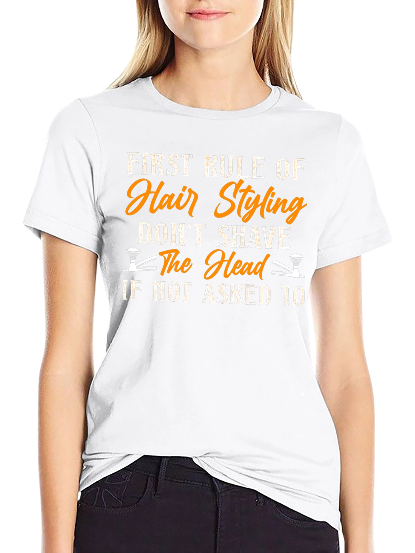 Hair Stylist Rule T-Shirt - Dont Shave The Head Funny Tee