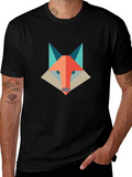 Geometric Fox Graphic Tee - Modern & Stylish