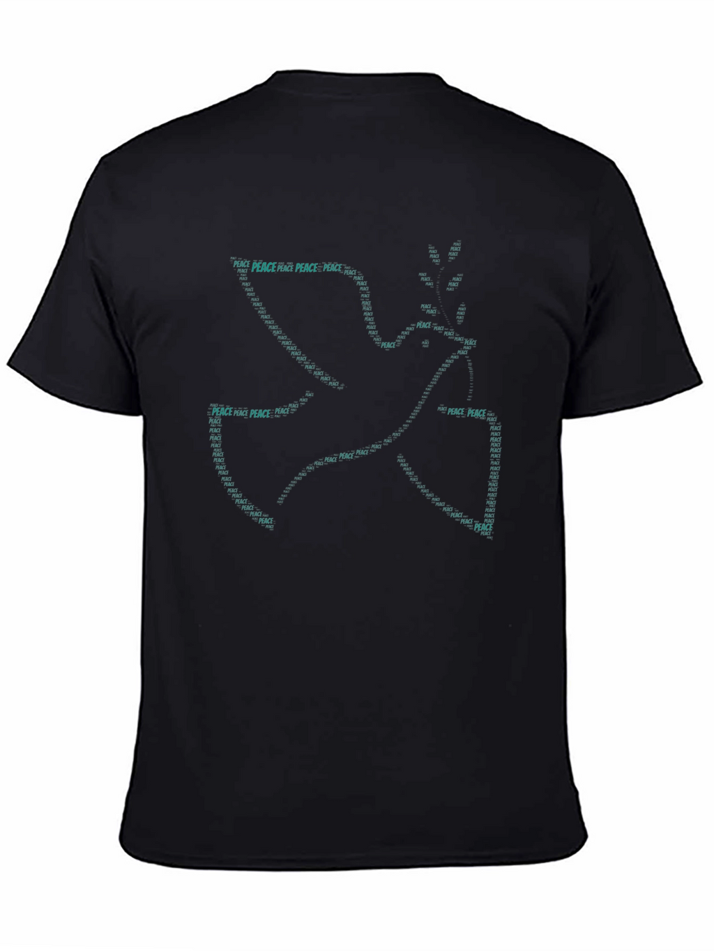 Peace Dove Graphic Print Mens Black T-Shirt