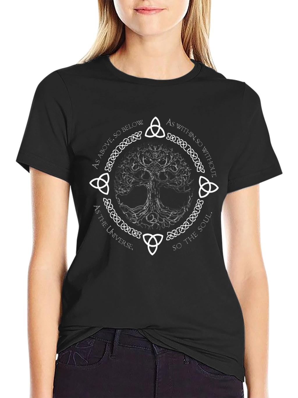 Tree of Life Celtic Knotwork Black T-Shirt