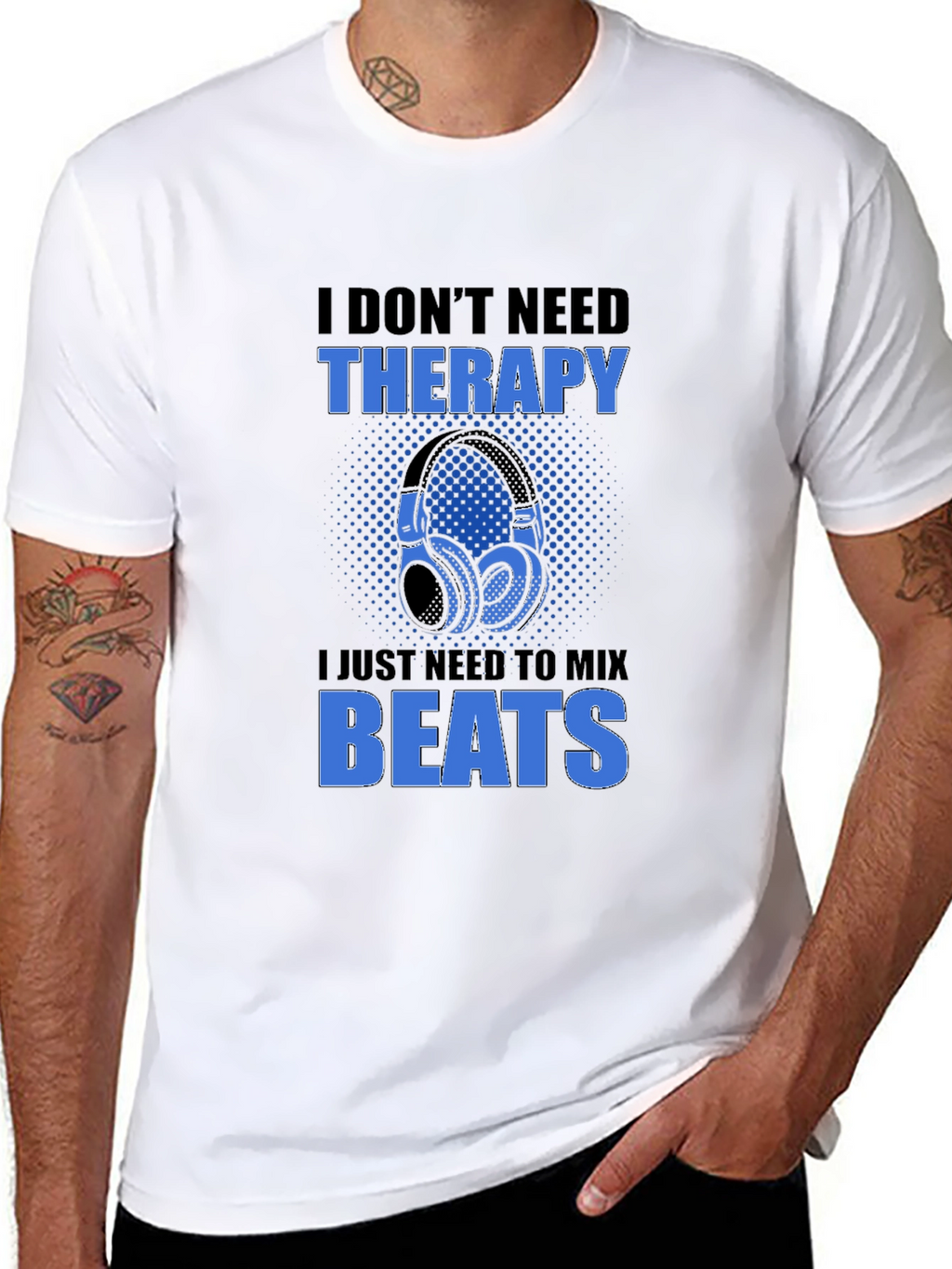 DJ Mix Beats Therapy T-Shirt - Black