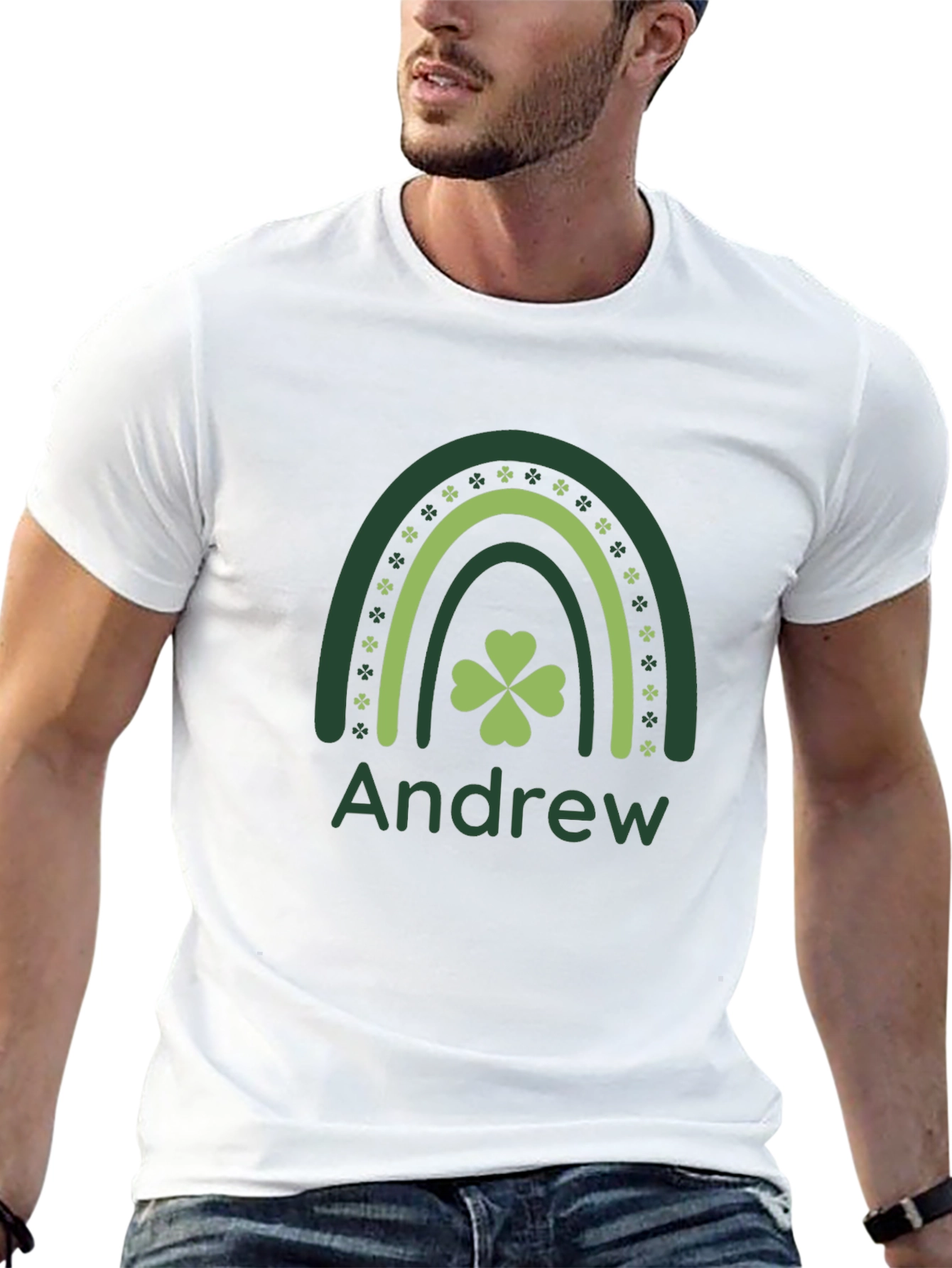 St. Patricks Day Andrew Rainbow Shamrock T-Shirt