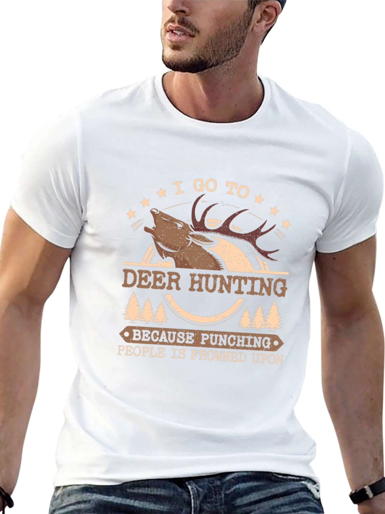 Deer Hunting Graphic Tee - Punching is Frowned Upon