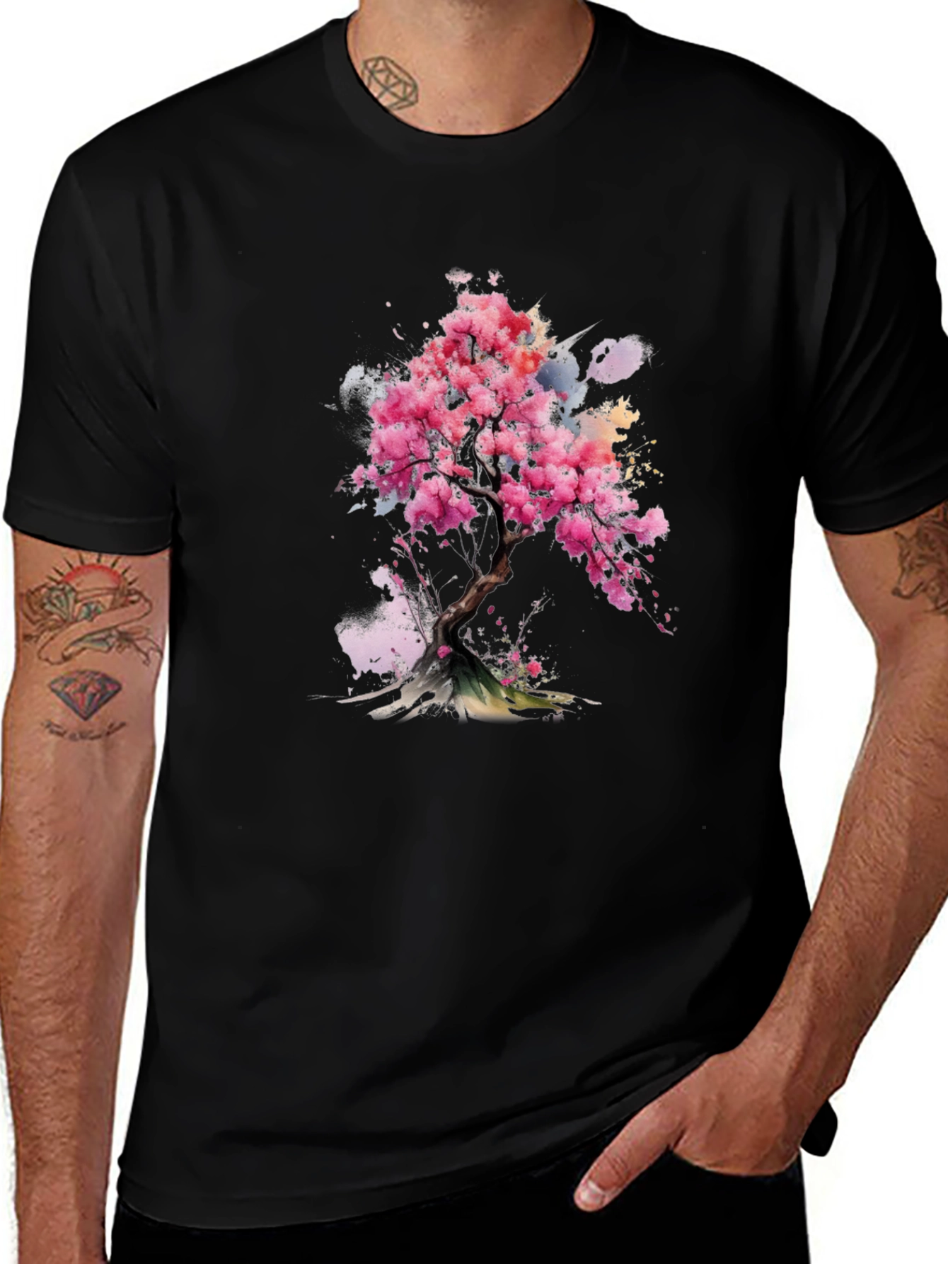Sakura Blossom Tee - Artistic Floral Print