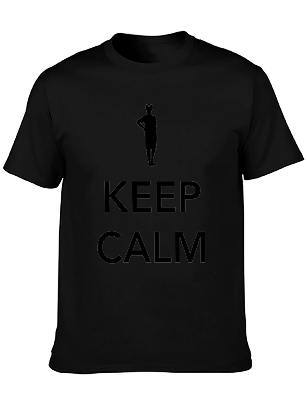Mens Keep Calm Graphic Print Black T-Shirt