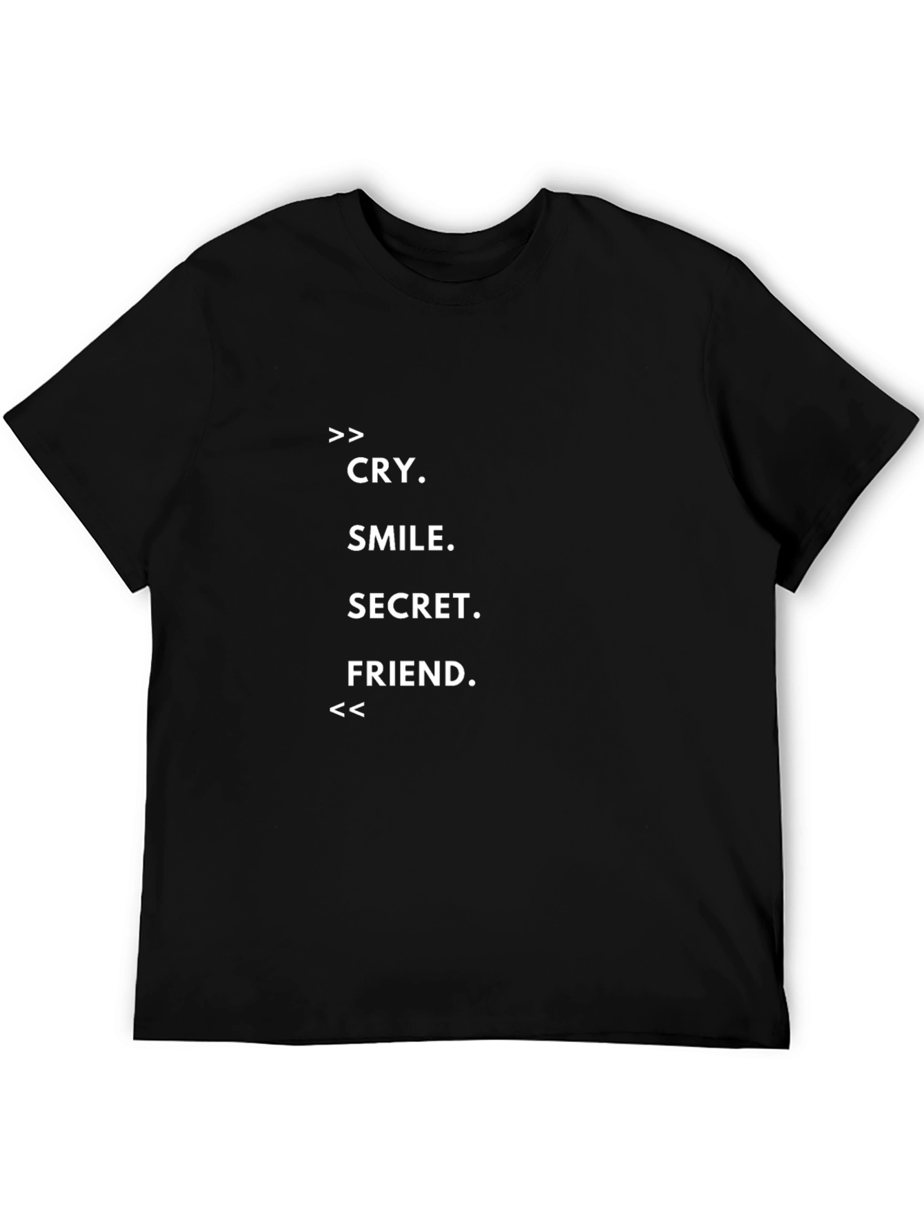 Cry Smile Secret Friend Graphic Tee - Black