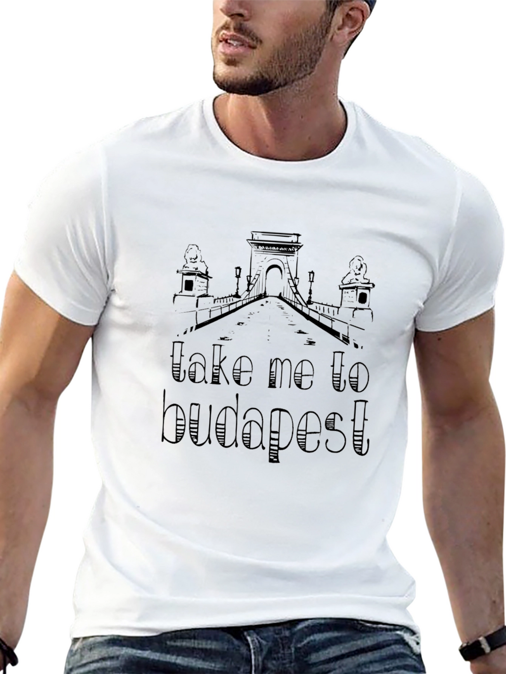 Take Me To Budapest Black Graphic T-Shirt