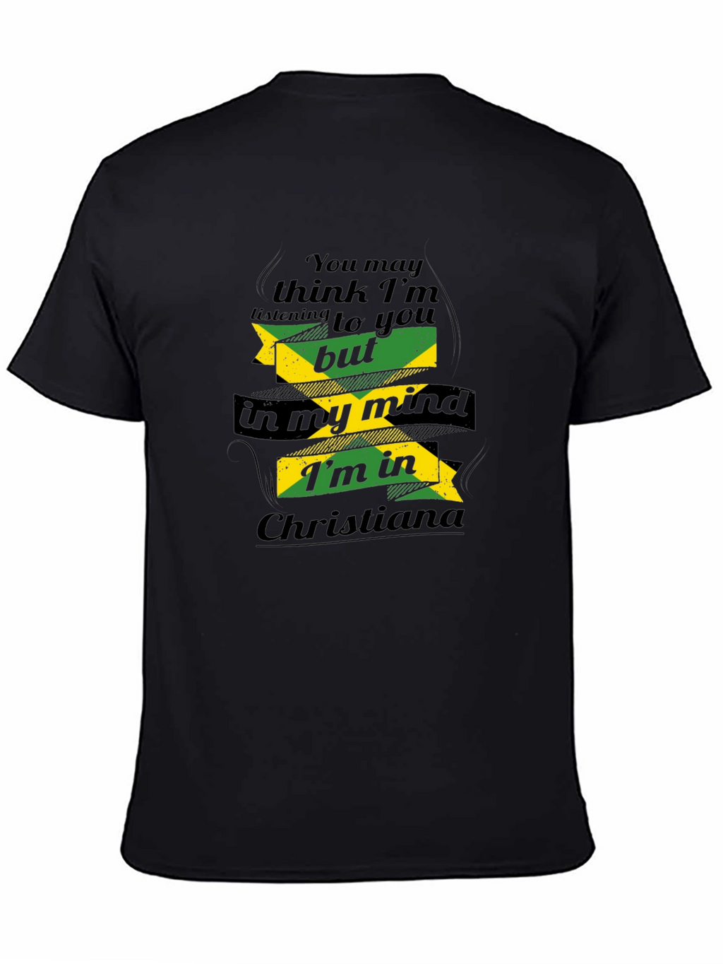 Jamaica in My Mind Mens Black T-Shirt