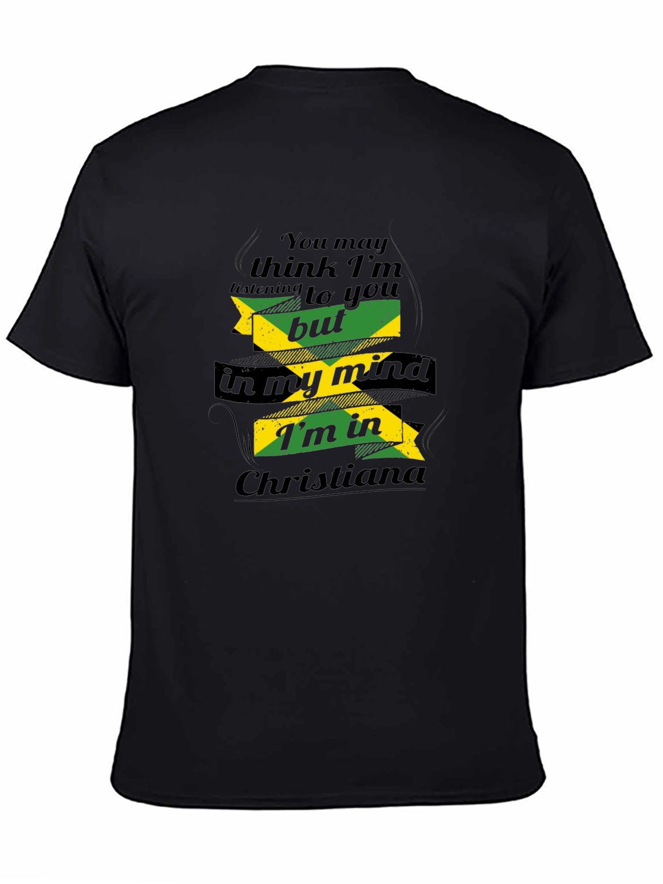 Jamaica in My Mind Mens Black T-Shirt