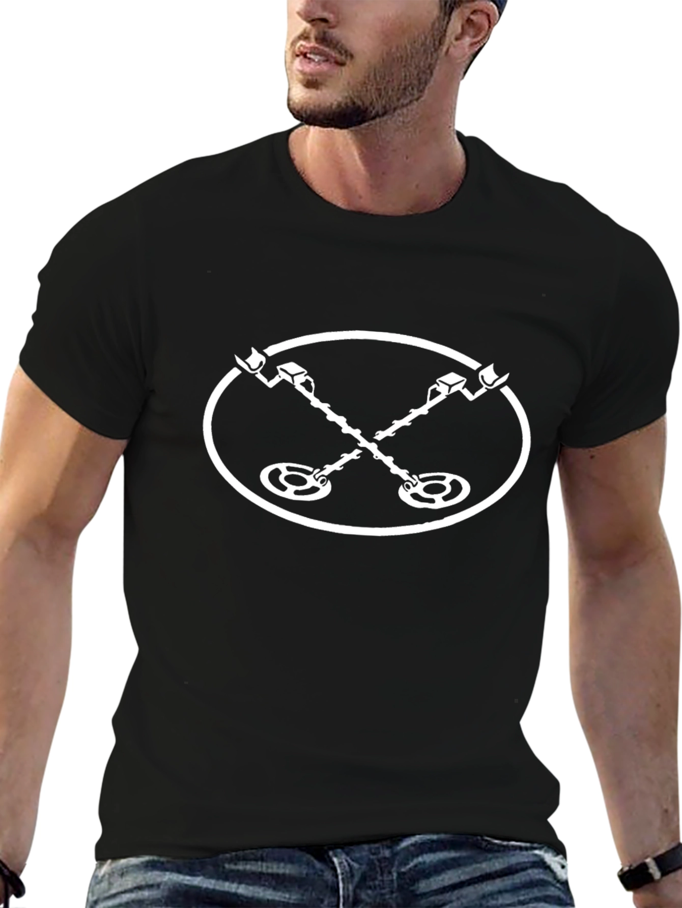 Metal Detector T-Shirt - Black Novelty Hobby Tee