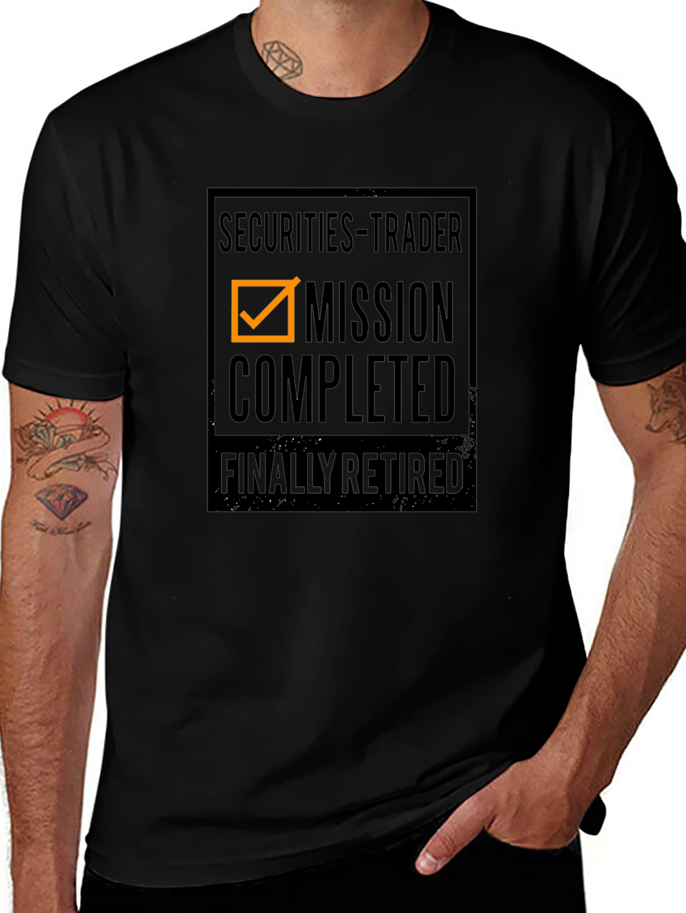 Securities Trader Retirement T-Shirt - Mission Completed