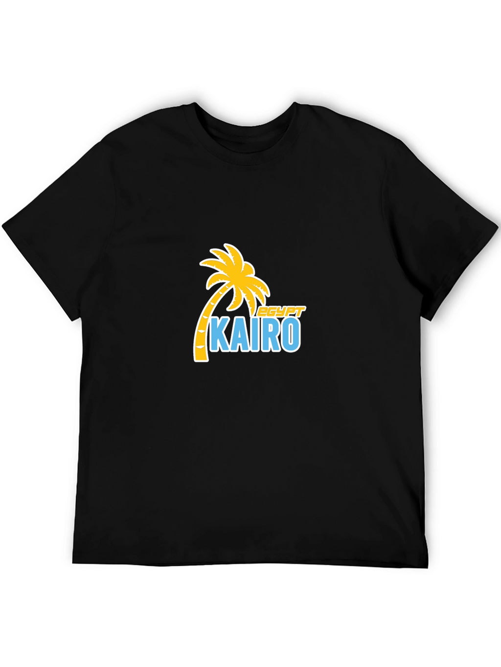 Cairo Egypt Palm Tree T-Shirt - Black Cotton Tee