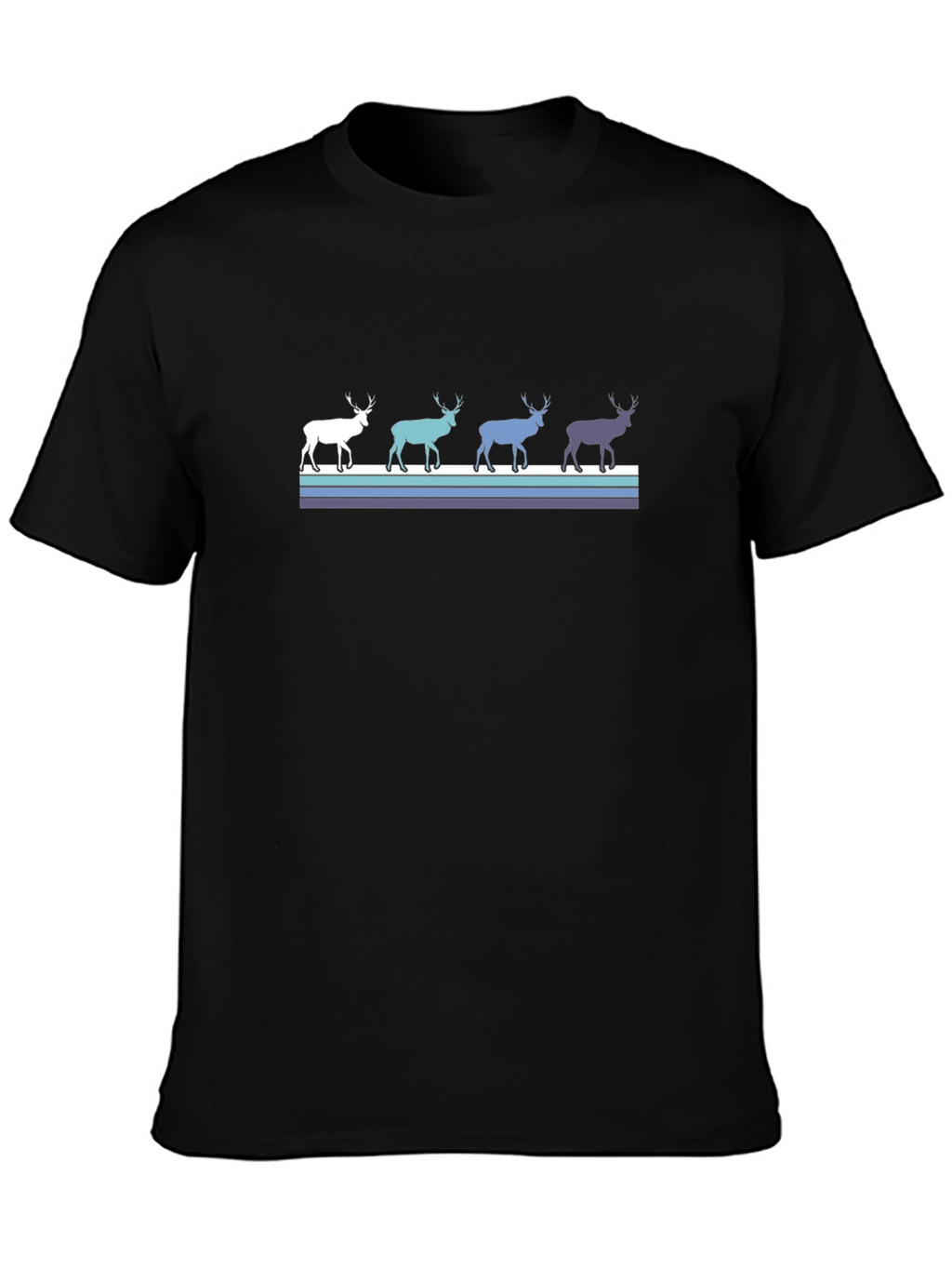 Retro Reindeer T-Shirt - Black