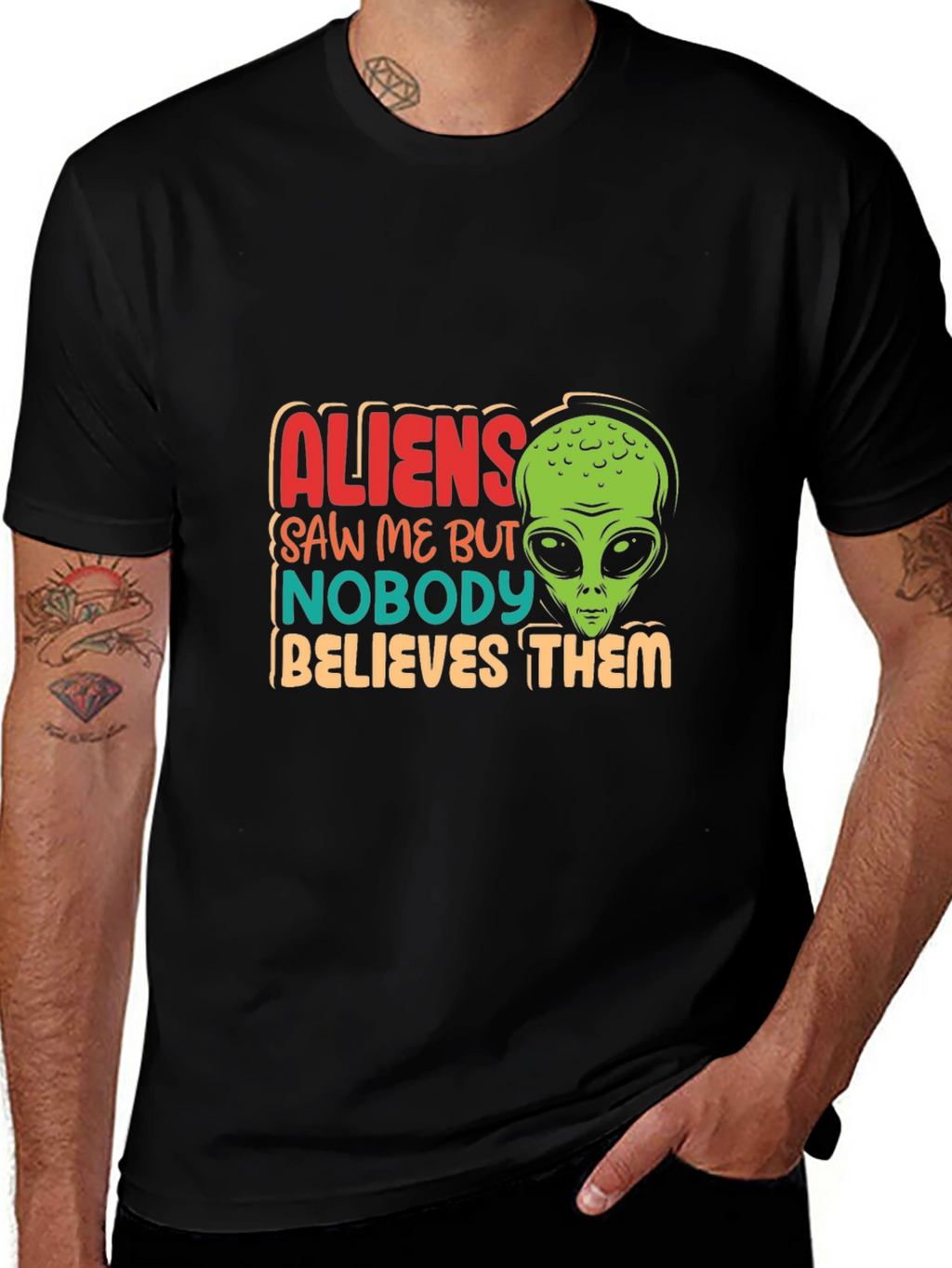 Aliens Saw Me Funny Graphic T-Shirt