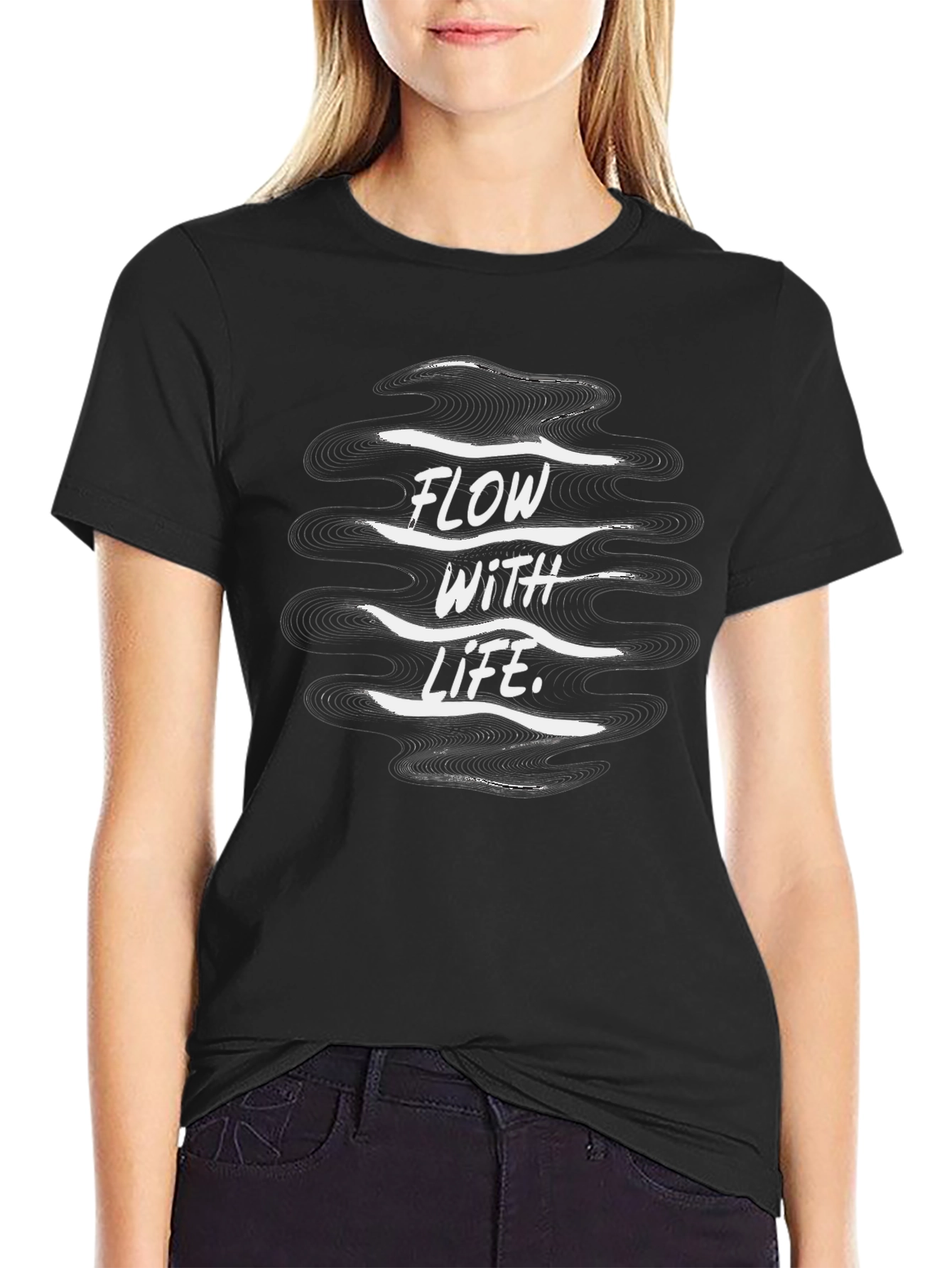 Flow With Life Black Graphic Tee