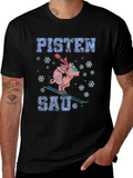 Pisten Sau Ski Pig T-Shirt - Fun Winter Tee