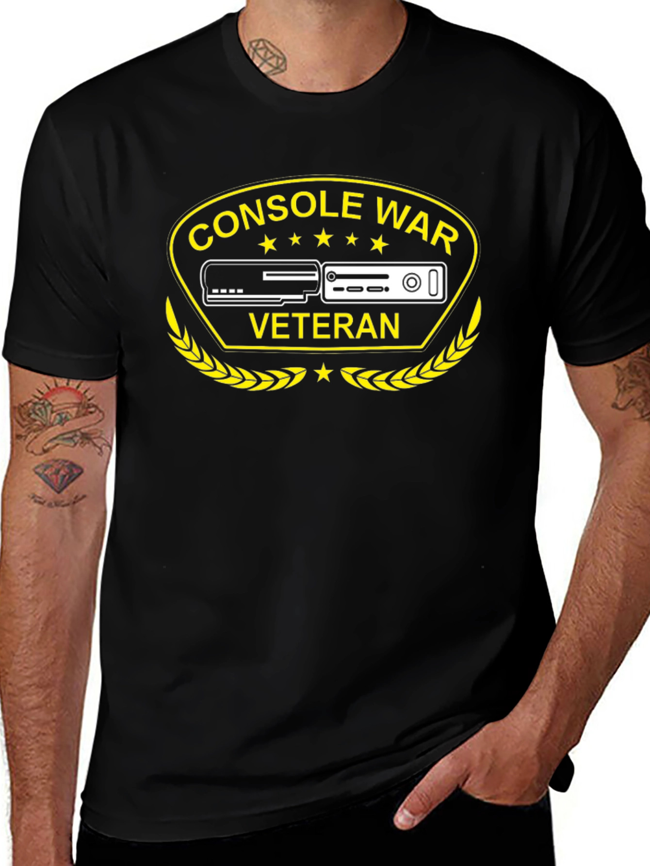 Console War Veteran Black T-Shirt