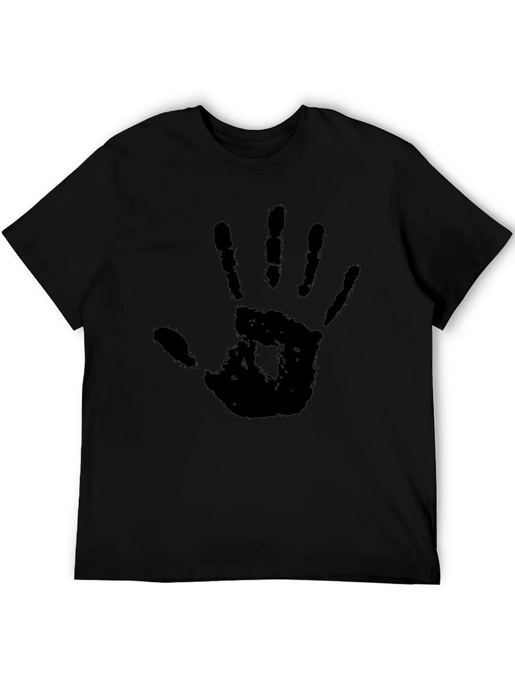 Hand Print Graphic T-Shirt - Black