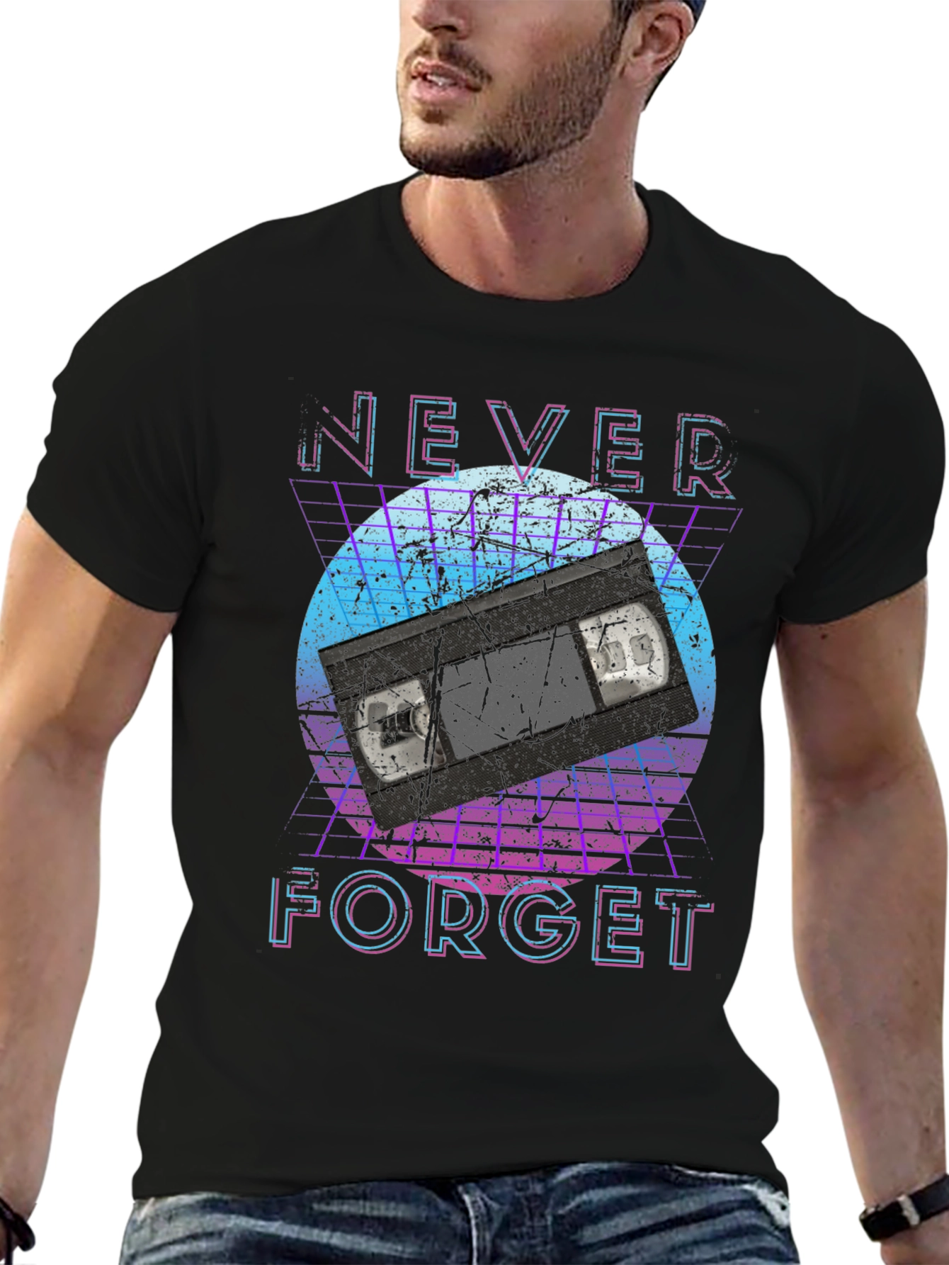 Retro Never Forget VHS Tape Graphic Tee