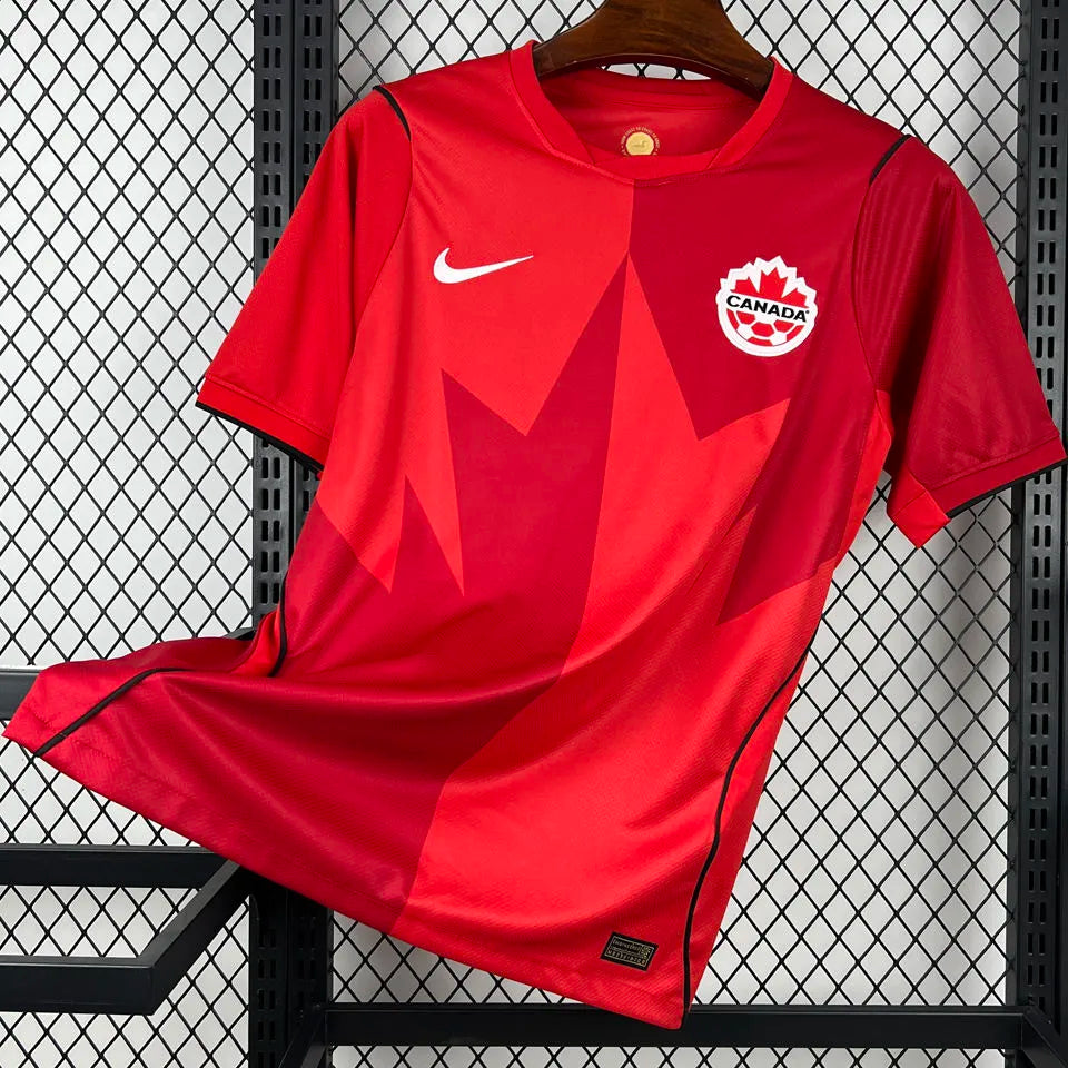 2026/27 Canada Home Red Fans Soccer Jersey (Have Right Patch 有右臂章 白底黑字） Back