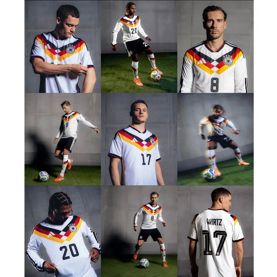 2026/27 Germany 1:1 Quality Home White Fans Soccer Jersey(Have Right Patch 有右臂章 金底白字） Detail 2
