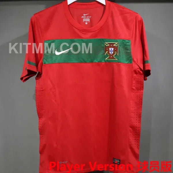 2010 Portugal Home Red Retro Player Version Soccer Jersey 球员版 Detail 1
